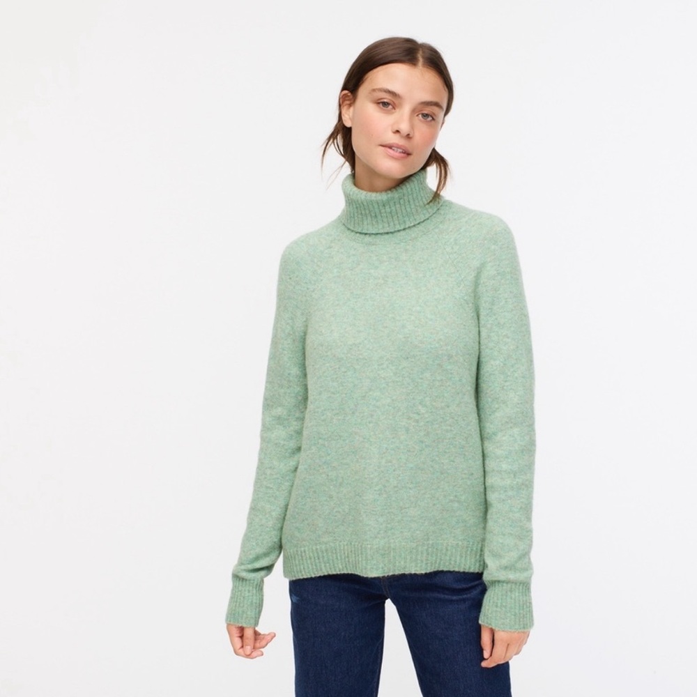 J. Crew green wool turtleneck sweater